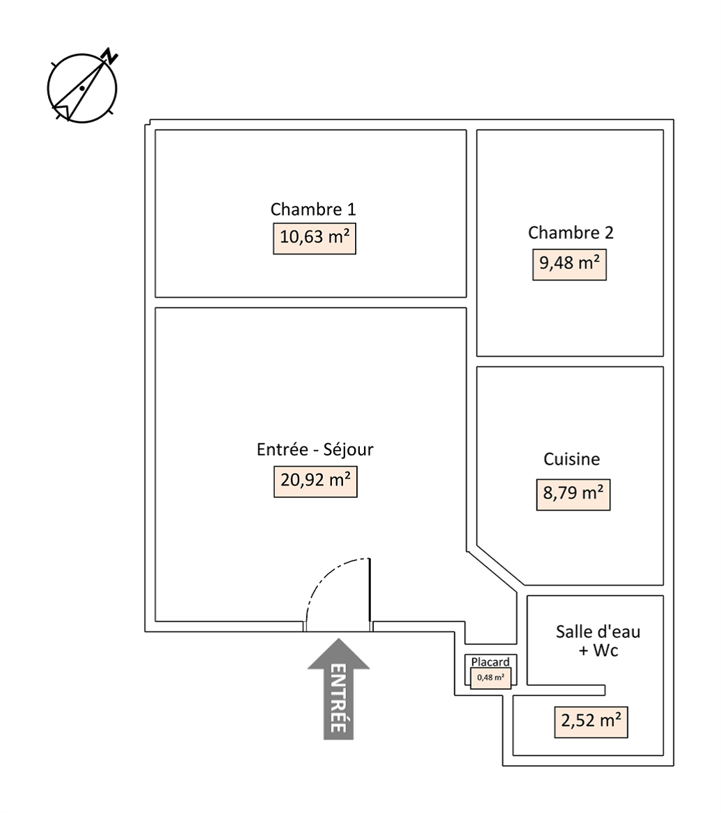 Appartement 3 pièces 53 m² — Méry-sur-Oise centre-ville (95540) — 169 000 € — Méry-sur-Oise